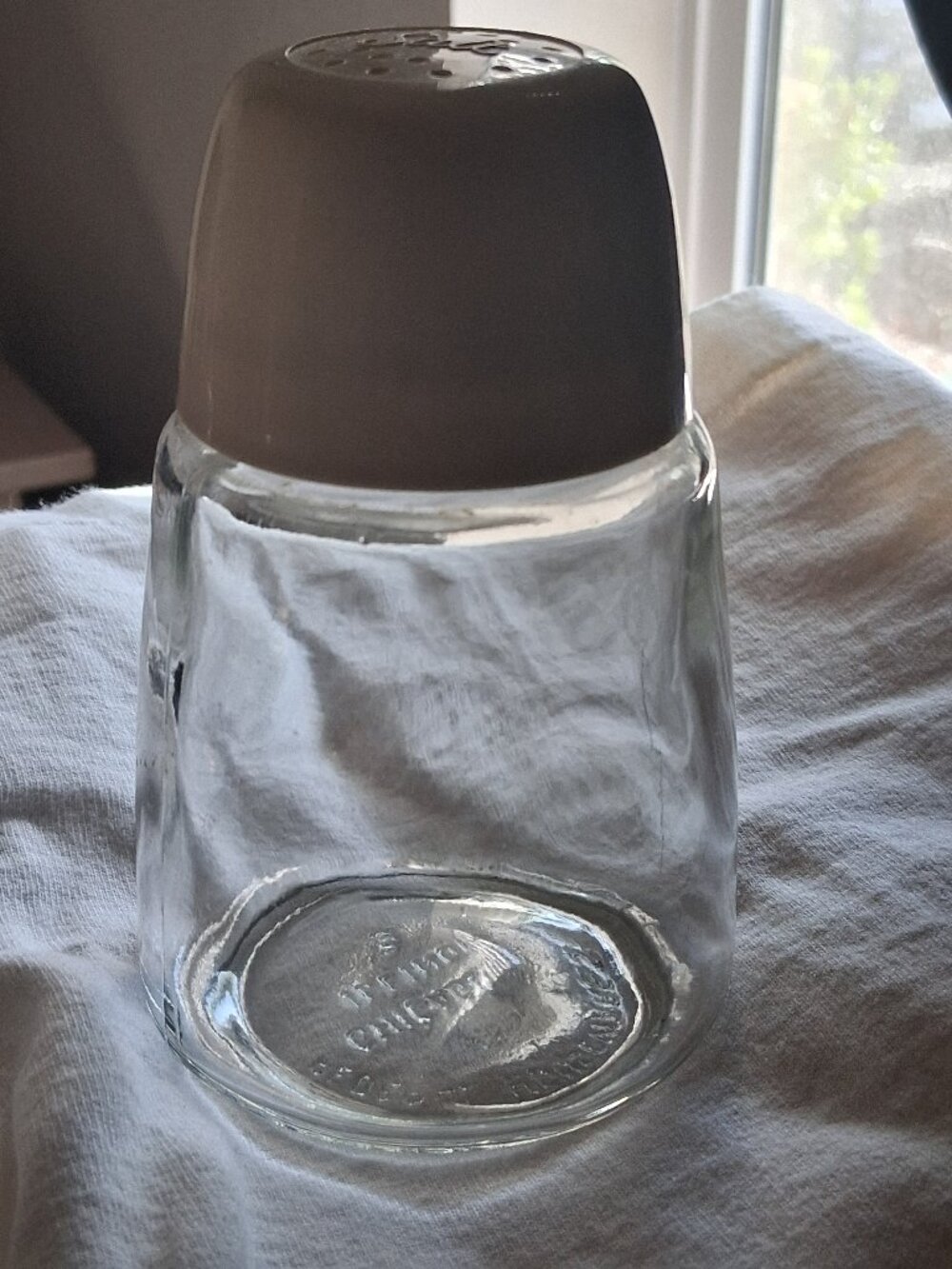 MCM Vintage Federal Housewares Glass Salt Shaker Only Beige Cream Color 5"